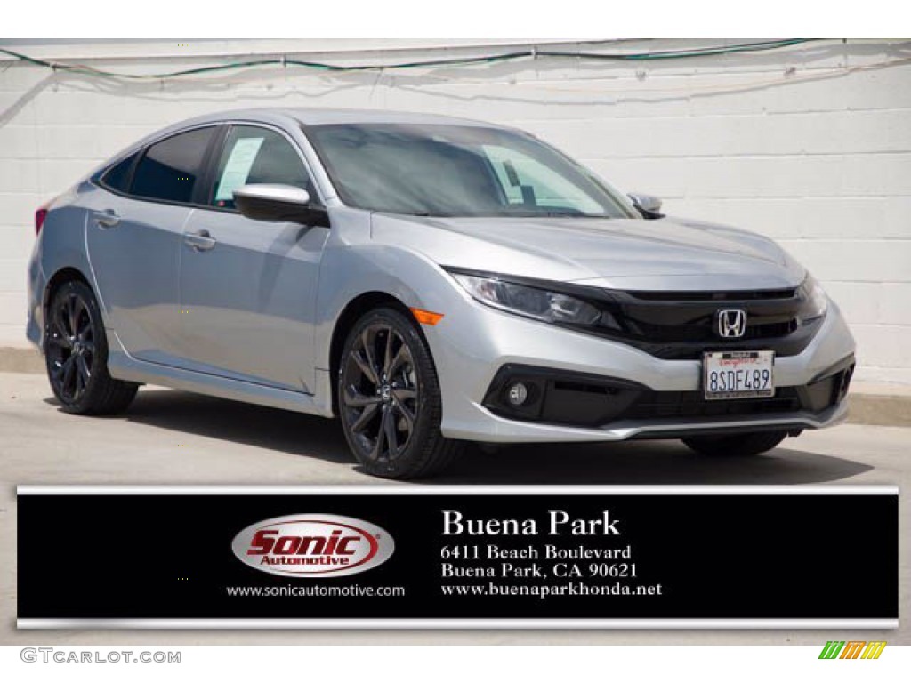 2020 Civic Sport Sedan - Crystal Black Pearl / Black photo #1