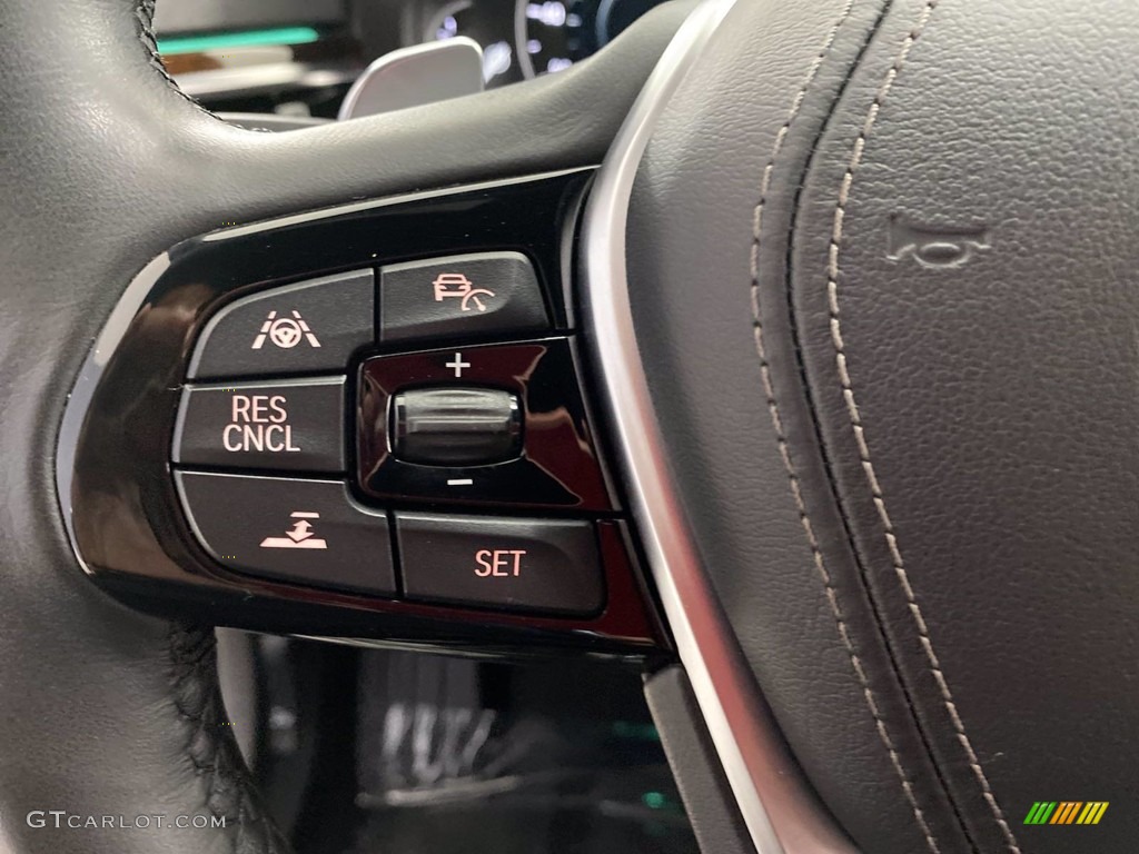 2018 BMW 5 Series 530e iPerfomance Sedan Mocha Steering Wheel Photo #142039345
