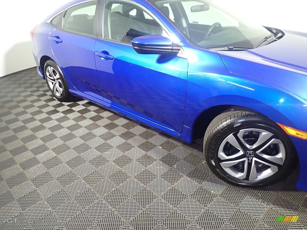 2018 Civic LX Sedan - Aegean Blue Metallic / Black photo #5