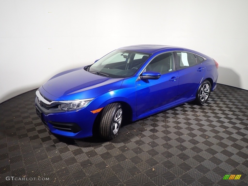 2018 Civic LX Sedan - Aegean Blue Metallic / Black photo #10