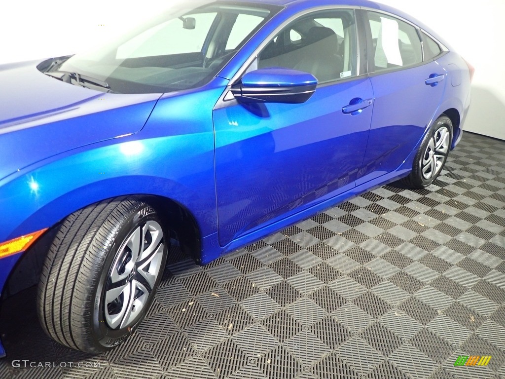 2018 Civic LX Sedan - Aegean Blue Metallic / Black photo #11