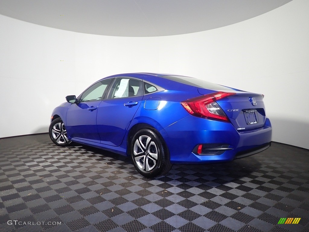 2018 Civic LX Sedan - Aegean Blue Metallic / Black photo #12