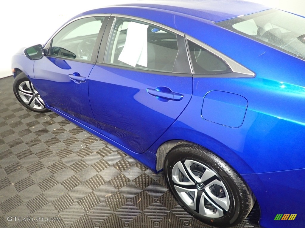 2018 Civic LX Sedan - Aegean Blue Metallic / Black photo #19