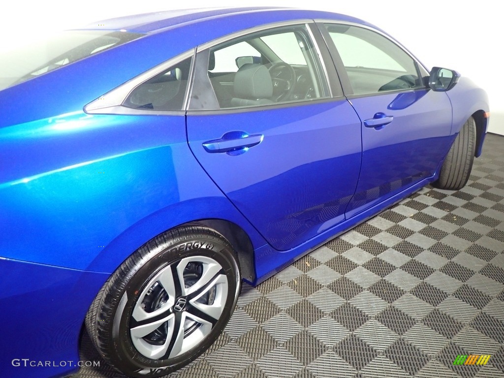 2018 Civic LX Sedan - Aegean Blue Metallic / Black photo #20