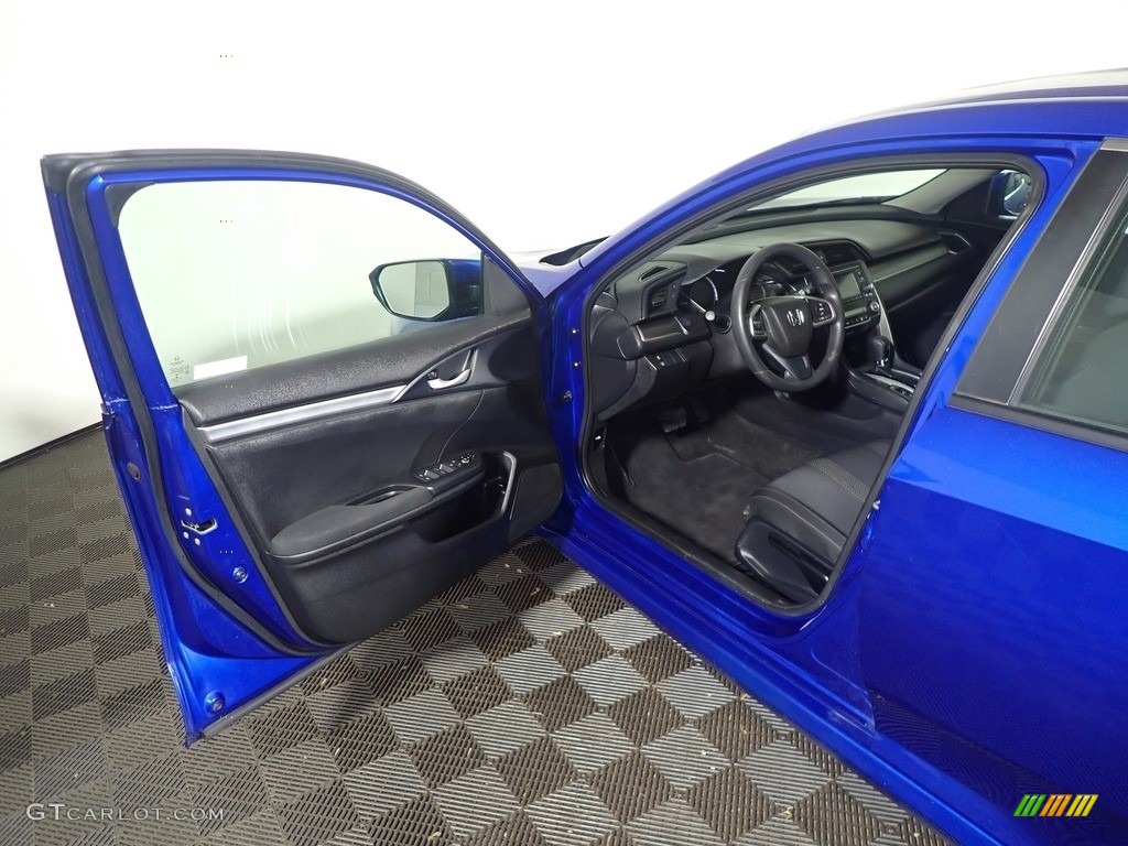 2018 Civic LX Sedan - Aegean Blue Metallic / Black photo #21
