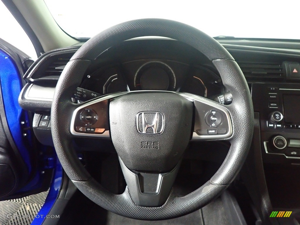2018 Civic LX Sedan - Aegean Blue Metallic / Black photo #28
