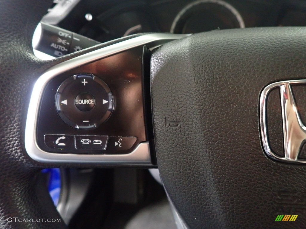 2018 Civic LX Sedan - Aegean Blue Metallic / Black photo #30