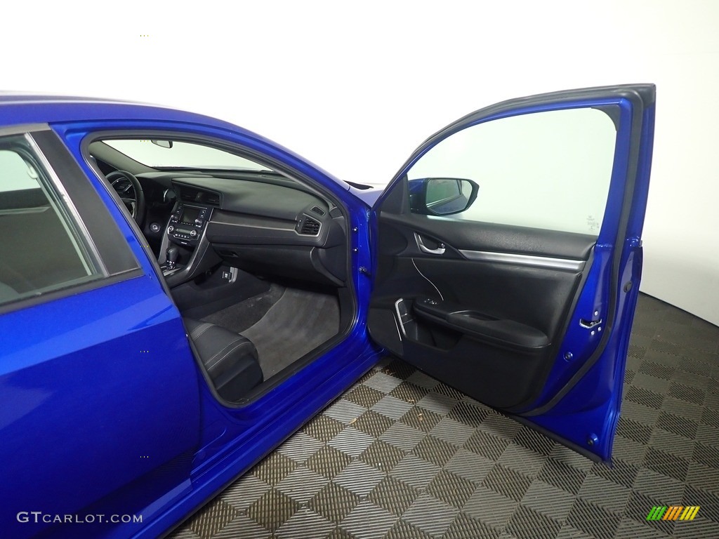 2018 Civic LX Sedan - Aegean Blue Metallic / Black photo #39