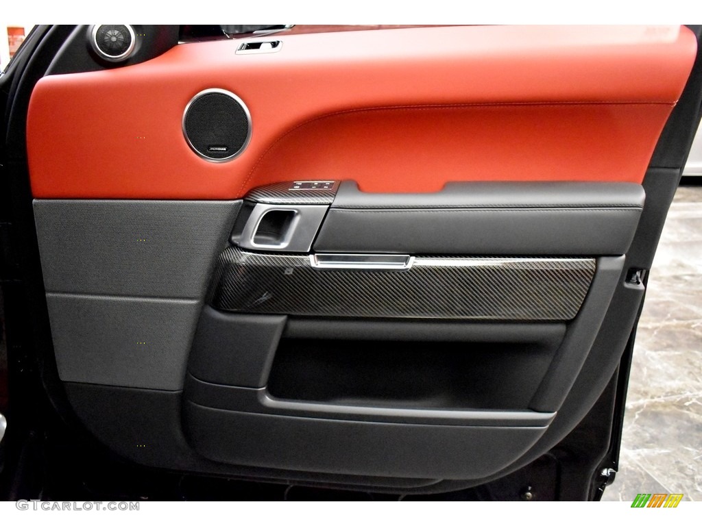 2021 Land Rover Range Rover Sport SVR Carbon Edition Pimento/Ebony Door Panel Photo #142046761