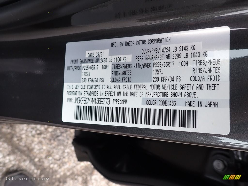 2021 CX-5 Color Code 46G for Machine Gray Metallic Photo #142046911