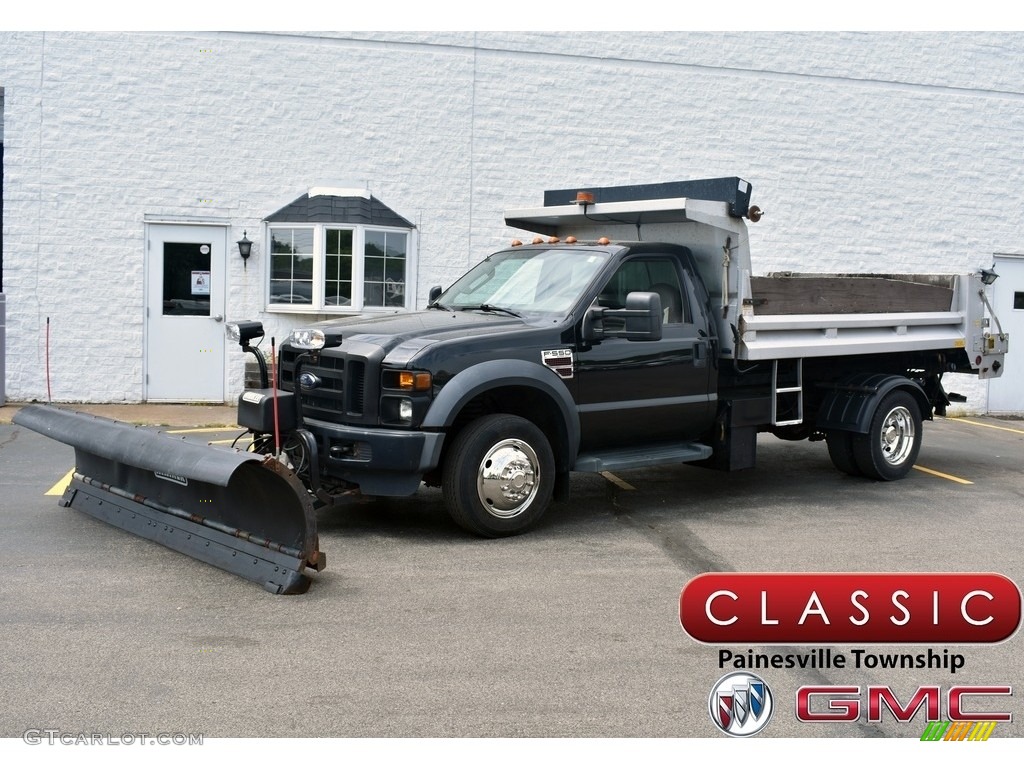 2008 F550 Super Duty XL Regular Cab 4x4 Dump Truck - Black / Medium Stone photo #1
