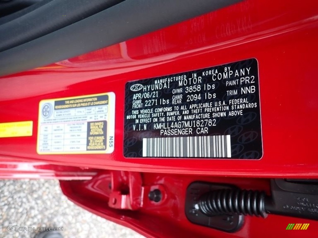 2021 Elantra SE - Scarlet Red Pearl / Black photo #12