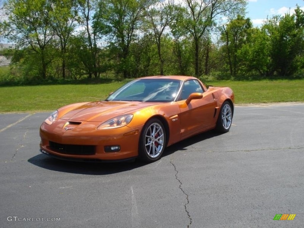 2009 Corvette Z06 - Atomic Orange Metallic / Ebony photo #6