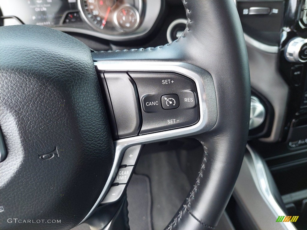 2021 Ram 1500 Laramie Crew Cab 4x4 Black Steering Wheel Photo #142049578
