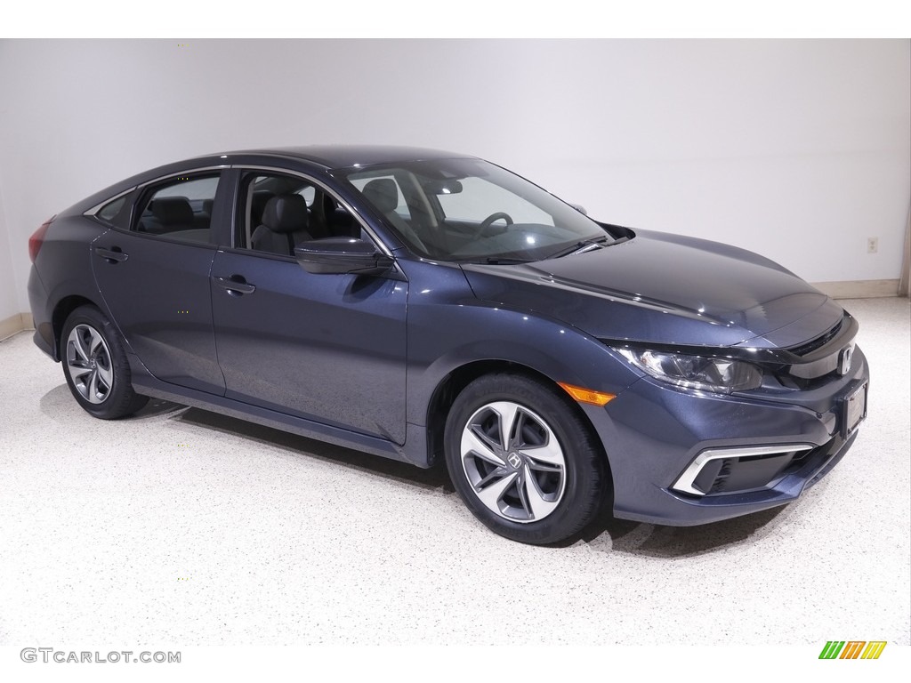 2020 Civic LX Sedan - Cosmic Blue Metallic / Gray photo #1