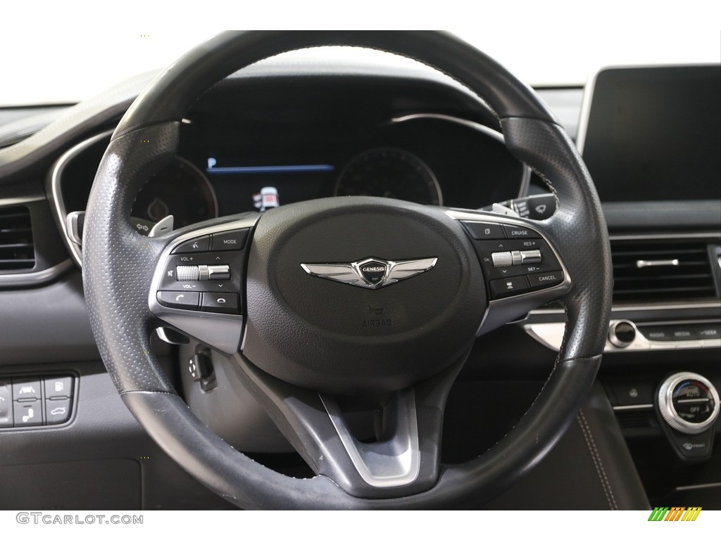 2019 Hyundai Genesis G70 AWD Black Steering Wheel Photo #142053611