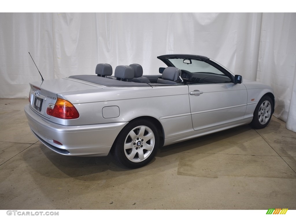 2001 3 Series 325i Convertible - Titanium Silver Metallic / Grey photo #4