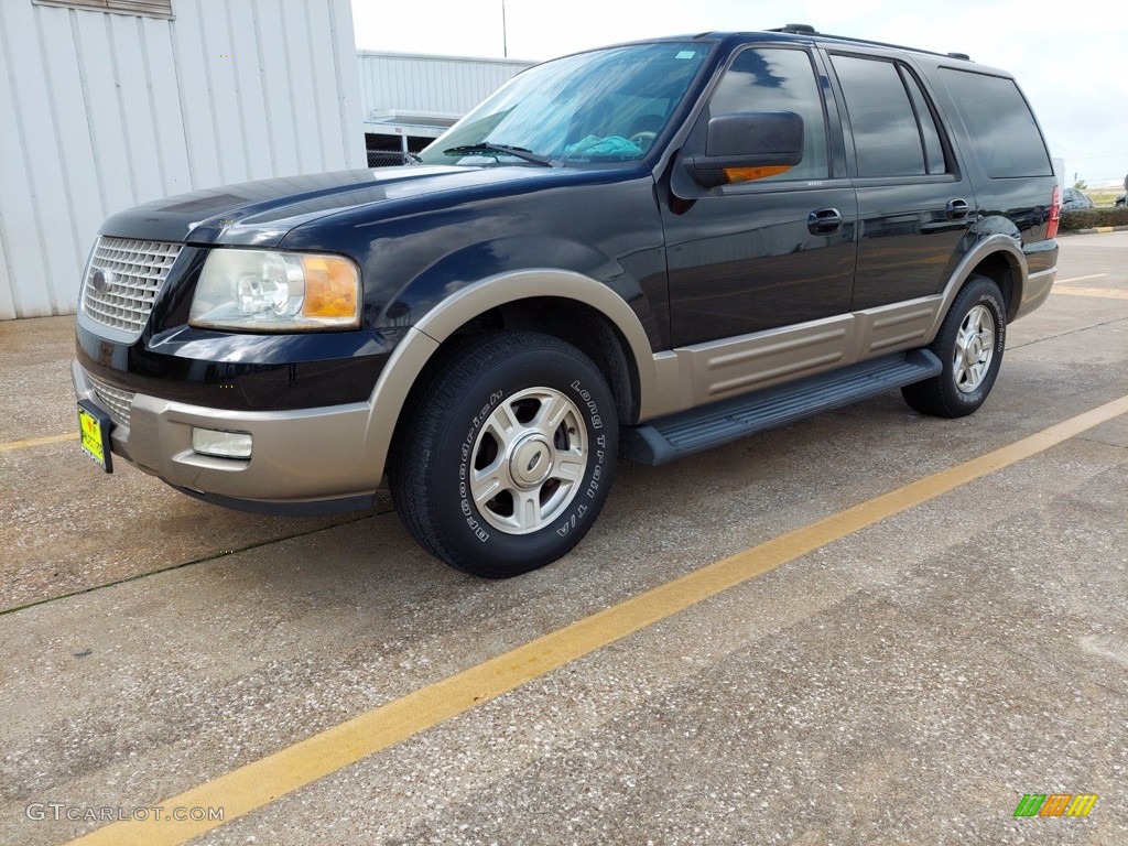 2003 Expedition Eddie Bauer - Black Clearcoat / Medium Parchment photo #2