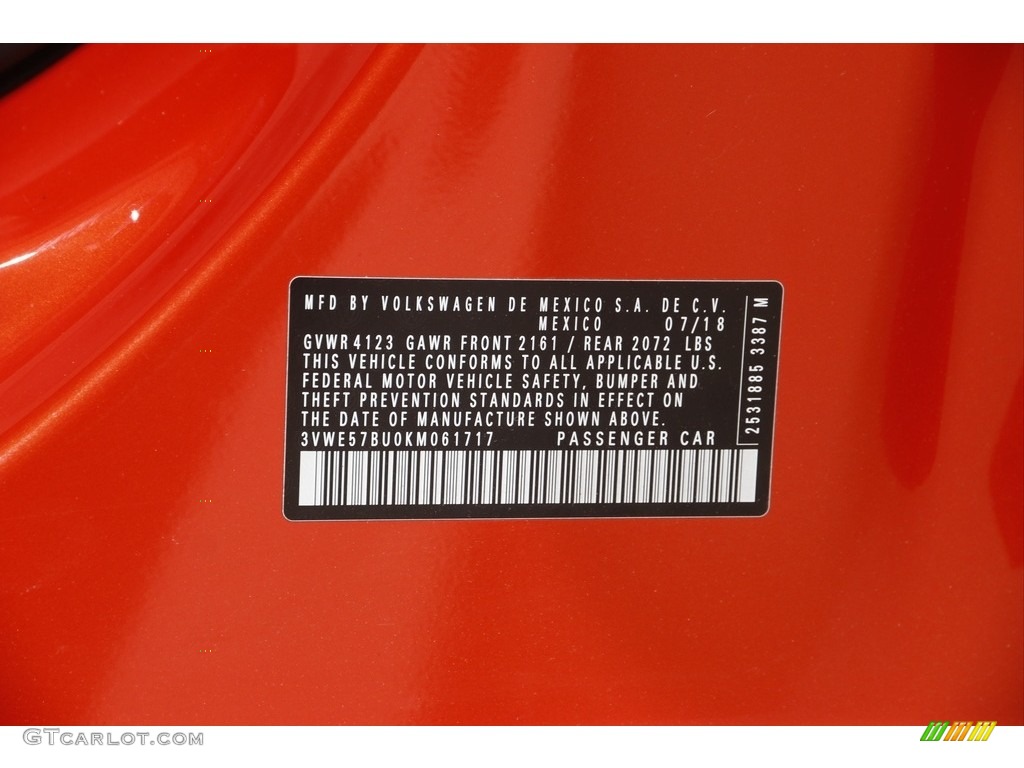 2019 Jetta SEL - Habanero Orange / Storm Gray photo #19