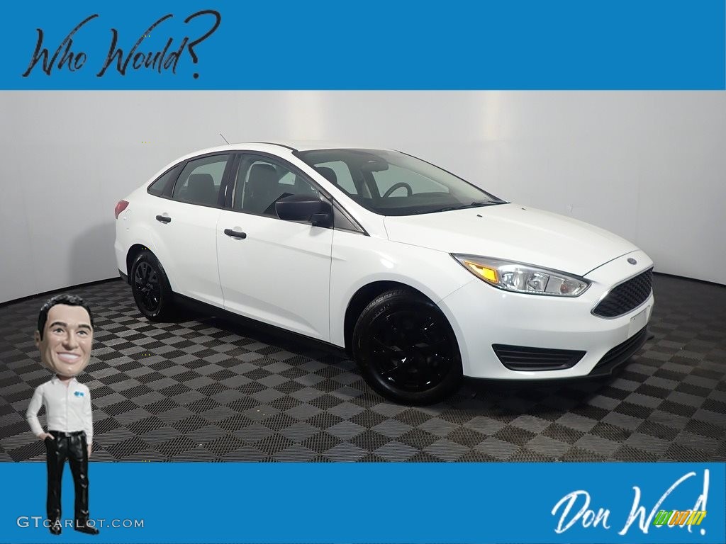 2018 Focus S Sedan - Oxford White / Charcoal Black photo #1