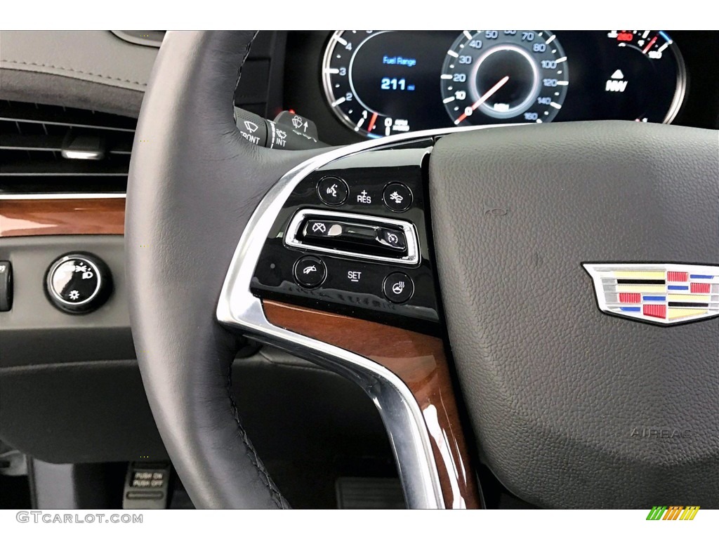 2020 Cadillac Escalade Luxury 4WD Jet Black Steering Wheel Photo #142064310
