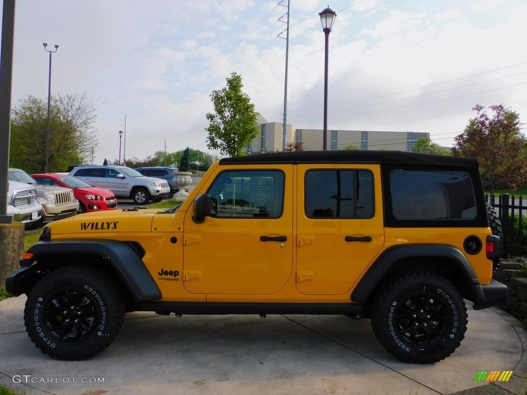 2021 Wrangler Unlimited Willys 4x4 - Hellayella / Black photo #9