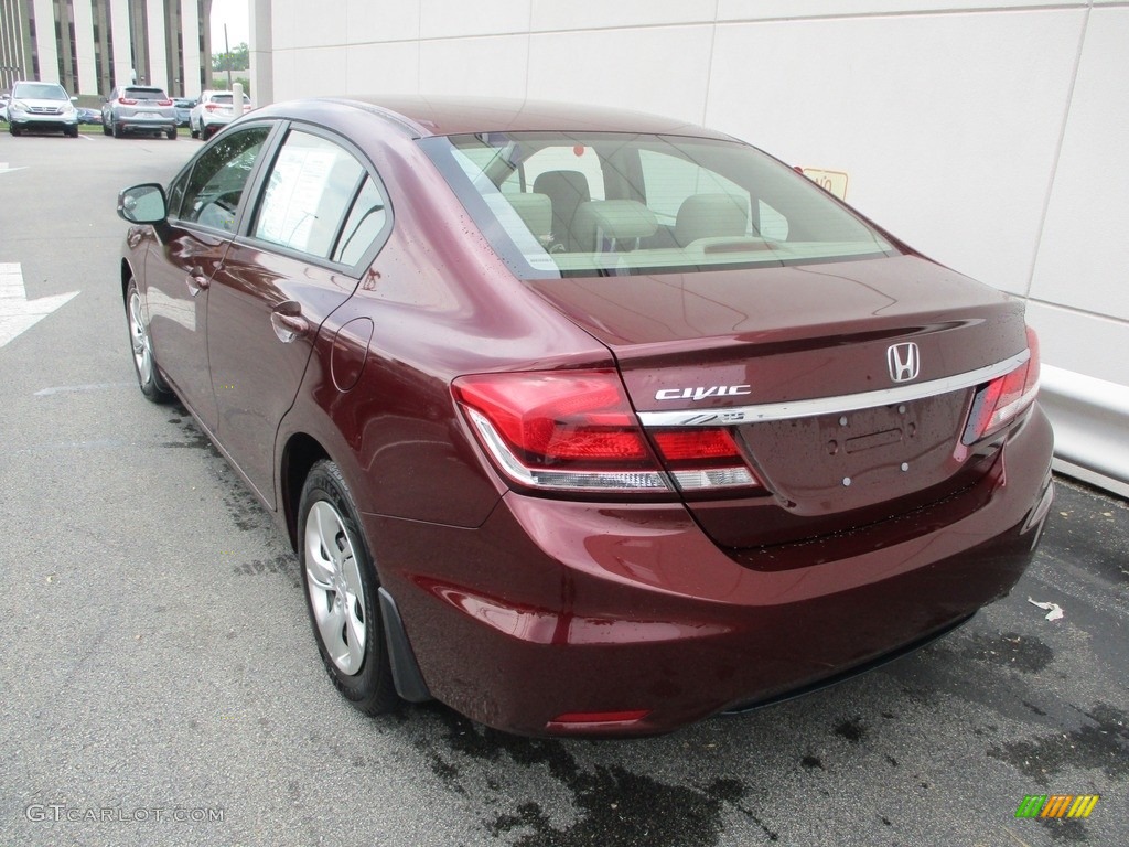 2013 Civic LX Sedan - Crimson Red Pearl / Beige photo #3