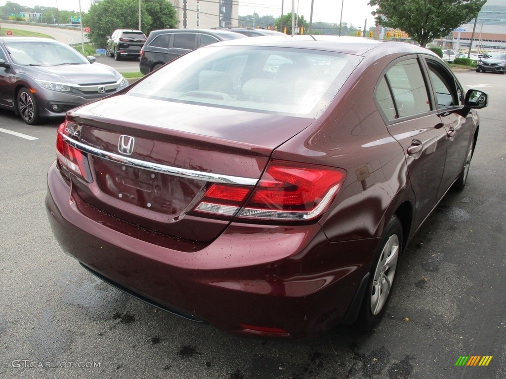 2013 Civic LX Sedan - Crimson Red Pearl / Beige photo #5