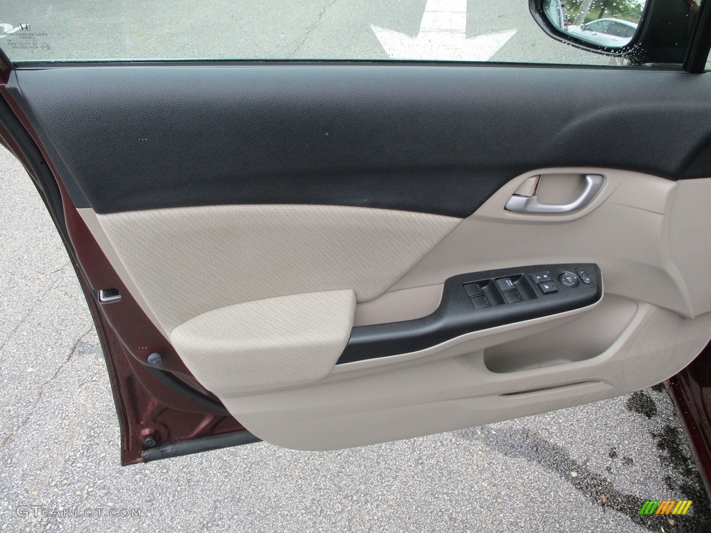 2013 Civic LX Sedan - Crimson Red Pearl / Beige photo #10