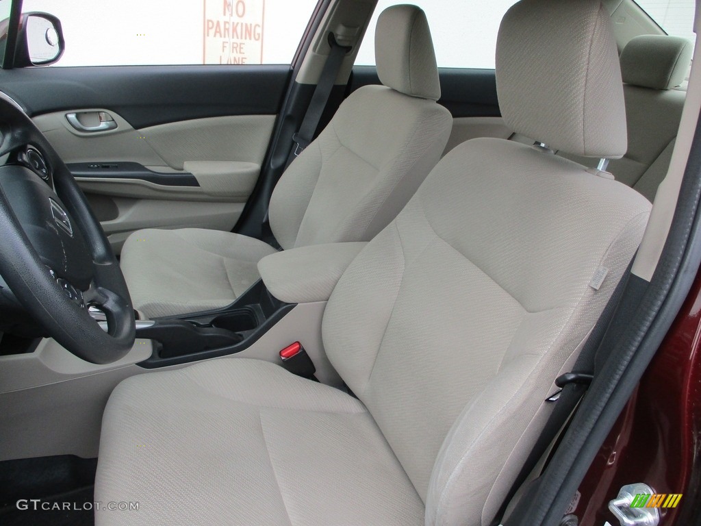 2013 Civic LX Sedan - Crimson Red Pearl / Beige photo #11