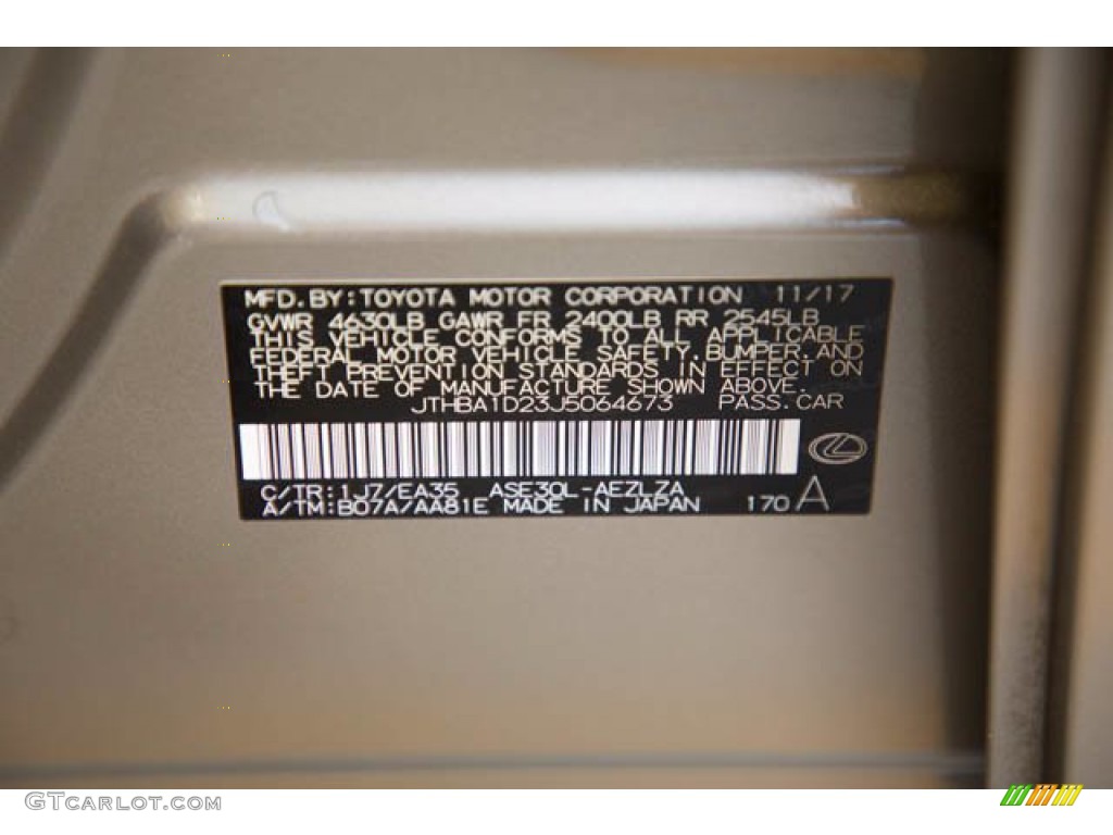 2018 IS Color Code 1J7 for Atomic Silver Photo #142072091