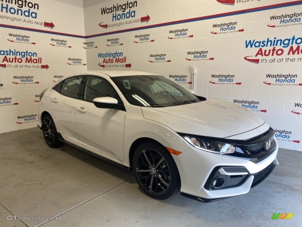 2021 Platinum White Pearl Honda Civic Sport Hatchback 142067232 Photo