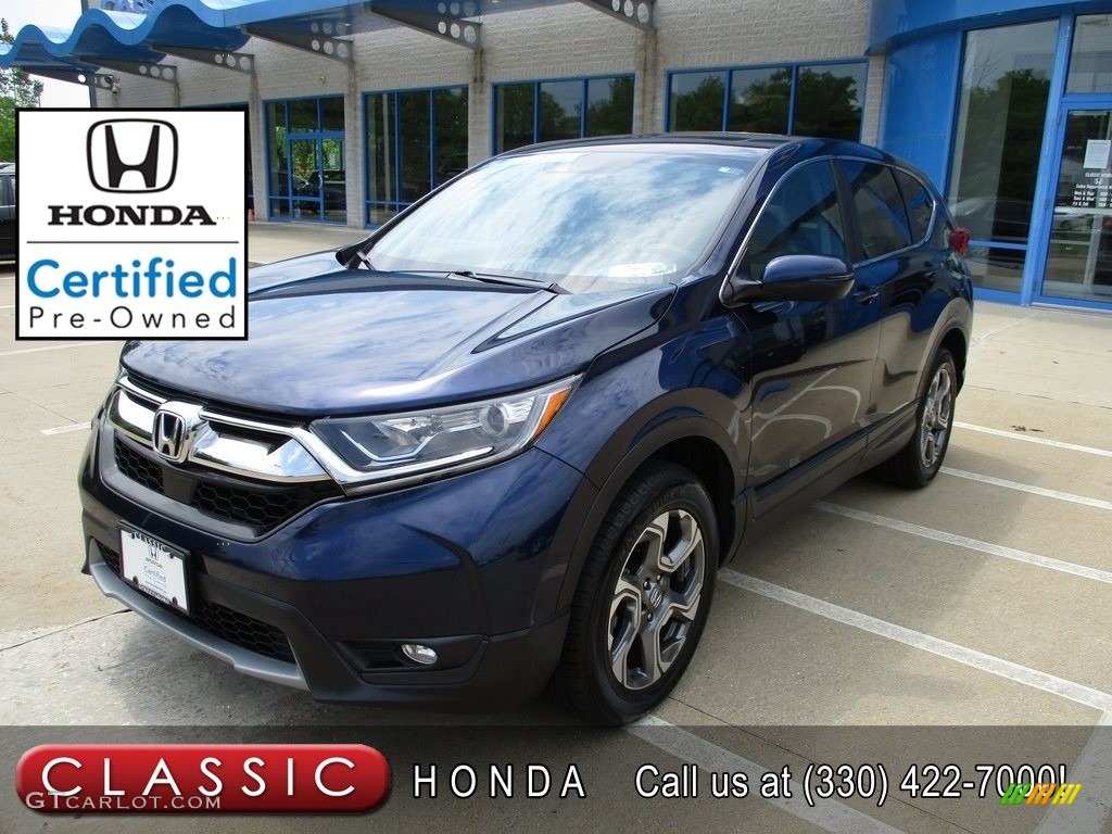 2018 CR-V EX AWD - Obsidian Blue Pearl / Gray photo #1