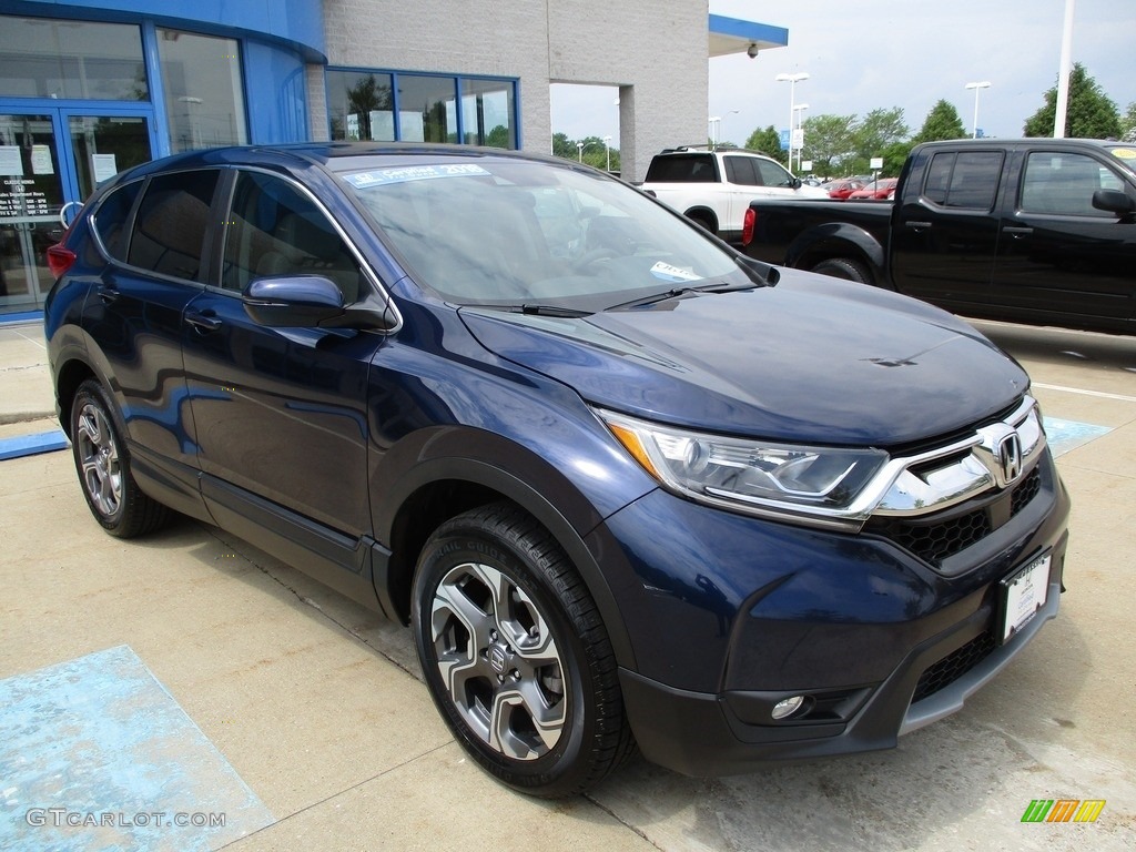 Obsidian Blue Pearl 2018 Honda CR-V EX AWD Exterior Photo #142075085