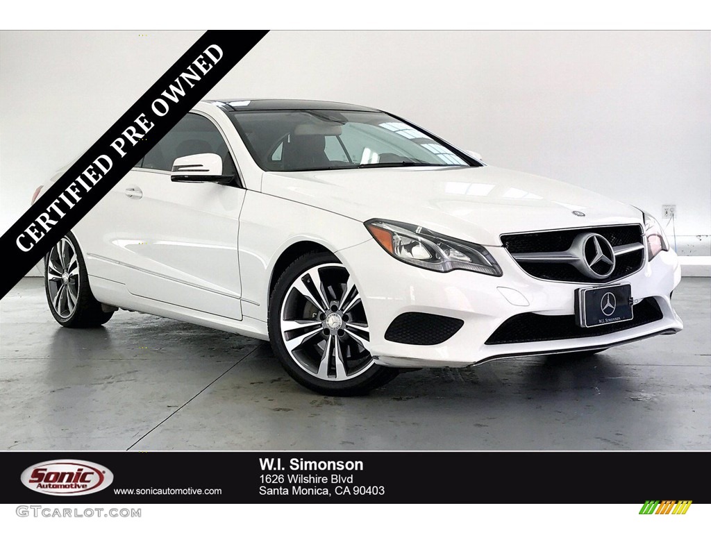 2015 E 400 Coupe - Polar White / Silk Beige/Espresso Brown photo #1
