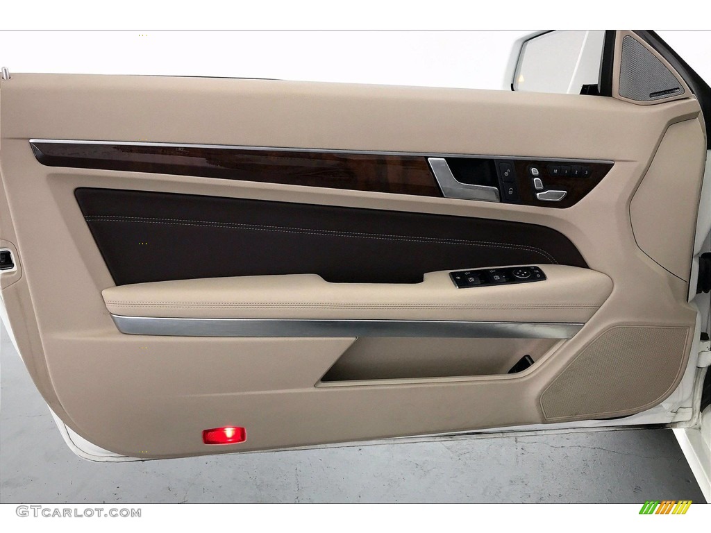 2015 Mercedes-Benz E 400 Coupe Silk Beige/Espresso Brown Door Panel Photo #142076006