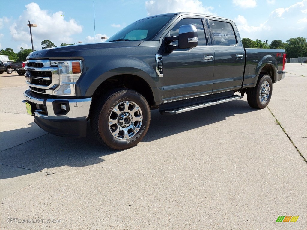 2020 F250 Super Duty Lariat Crew Cab 4x4 - Silver Spruce / Black photo #2