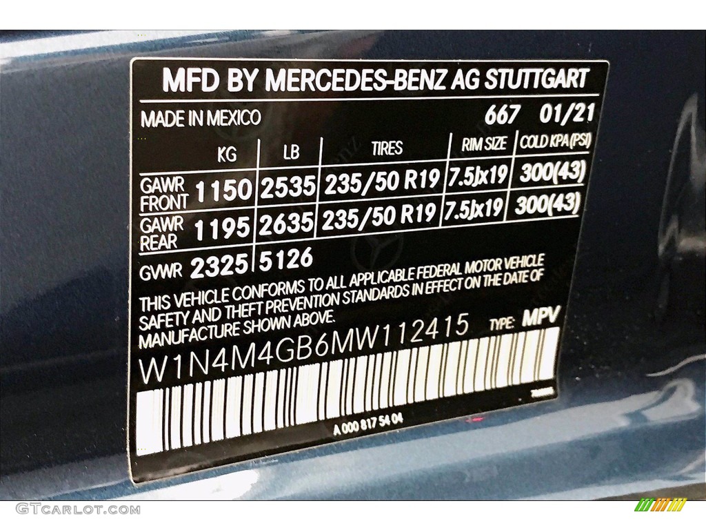 2021 GLB 250 - Denim Blue Metallic / Black/DINAMICA w/Red Stitching photo #11