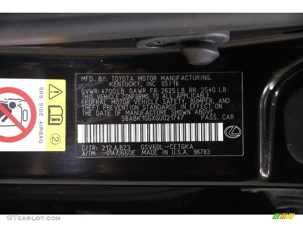 2016 ES Color Code 212 for Obsidian Photo #142082369
