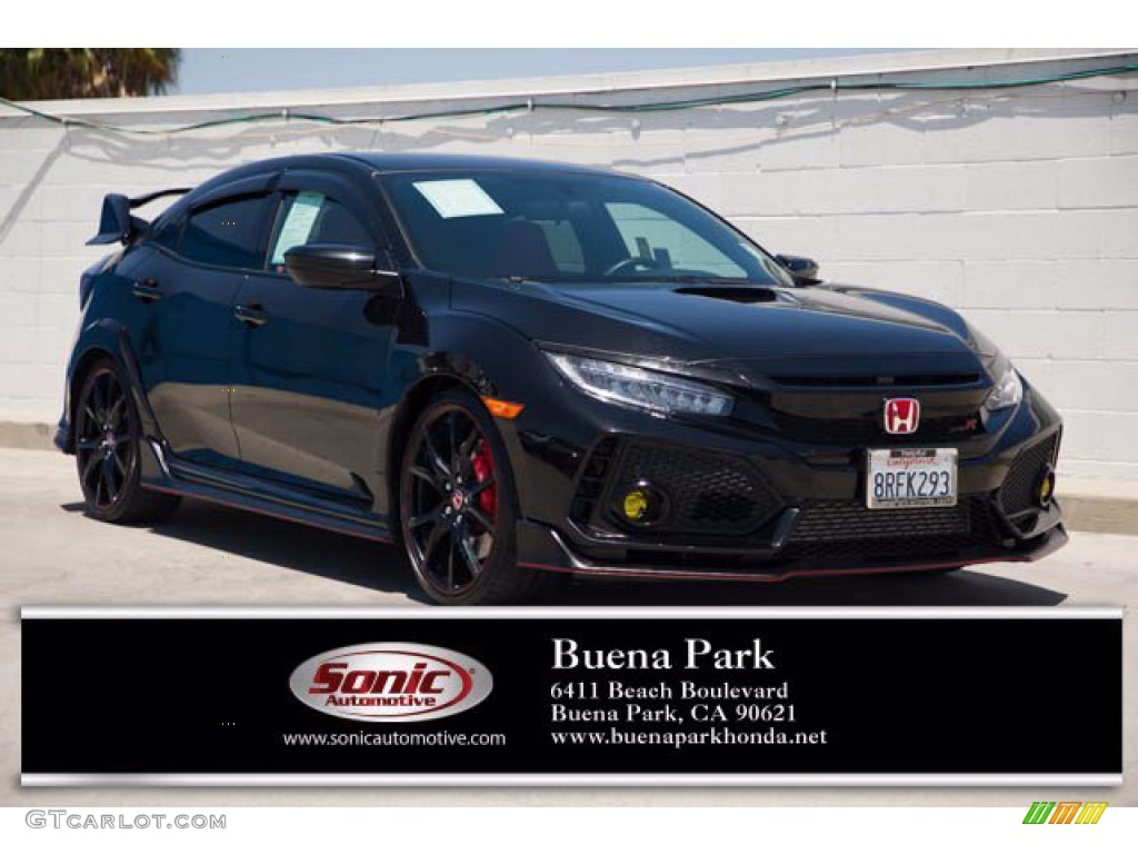 2019 Civic Type R - Crystal Black Pearl / Black/Red photo #1