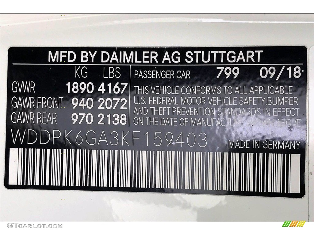 2019 Mercedes-Benz SLC 43 AMG Roadster Color Code Photos
