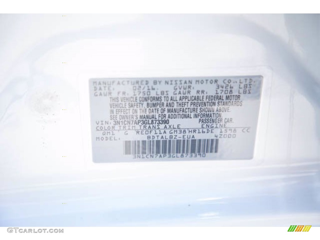 2016 Versa Color Code QM1 for Fresh Powder Photo #142093416