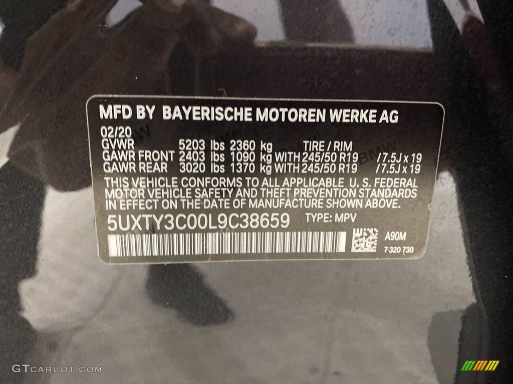 2020 X3 sDrive30i - Dark Graphite Metallic / Black photo #37