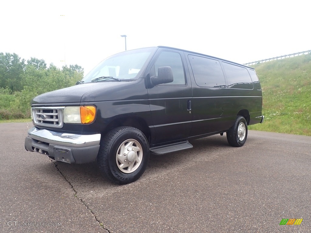 Black 2006 Ford E Series Van E350 XLT 15 Passenger Exterior Photo #142097908