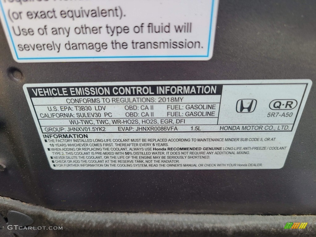 2018 Honda Fit LX Info Tag Photos