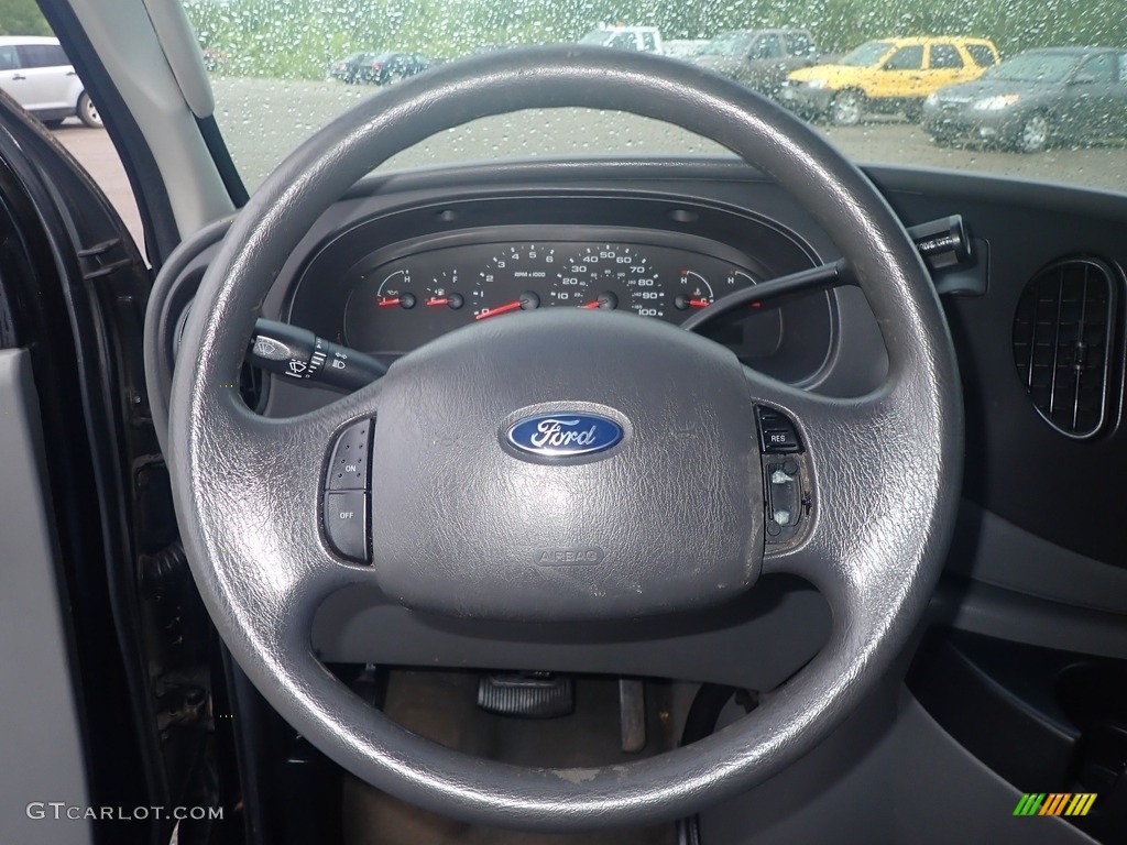 2006 Ford E Series Van E350 XLT 15 Passenger Medium Flint Grey Steering Wheel Photo #142098323