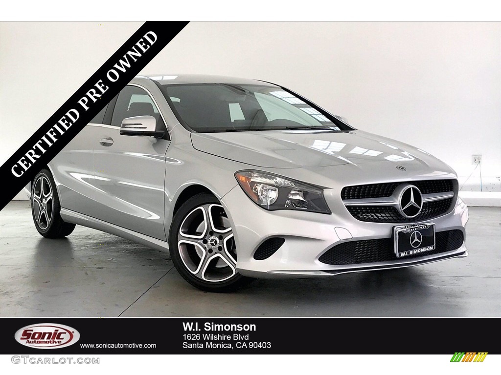 2018 CLA 250 Coupe - Polar Silver Metallic / Black photo #1