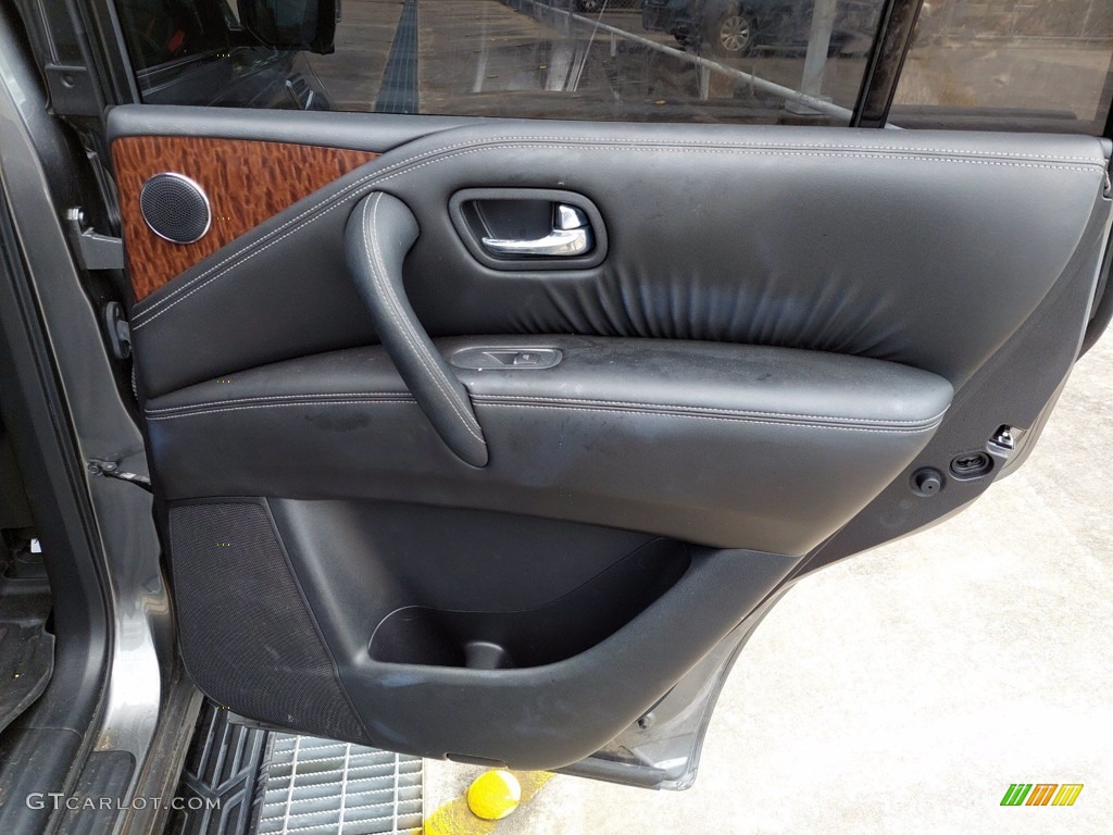 2018 Nissan Armada SL Charcoal Door Panel Photo #142103865