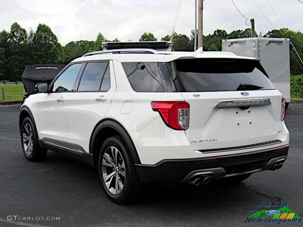 2020 Explorer Platinum 4WD - Star White Metallic Tri-Coat / Sandstone photo #3