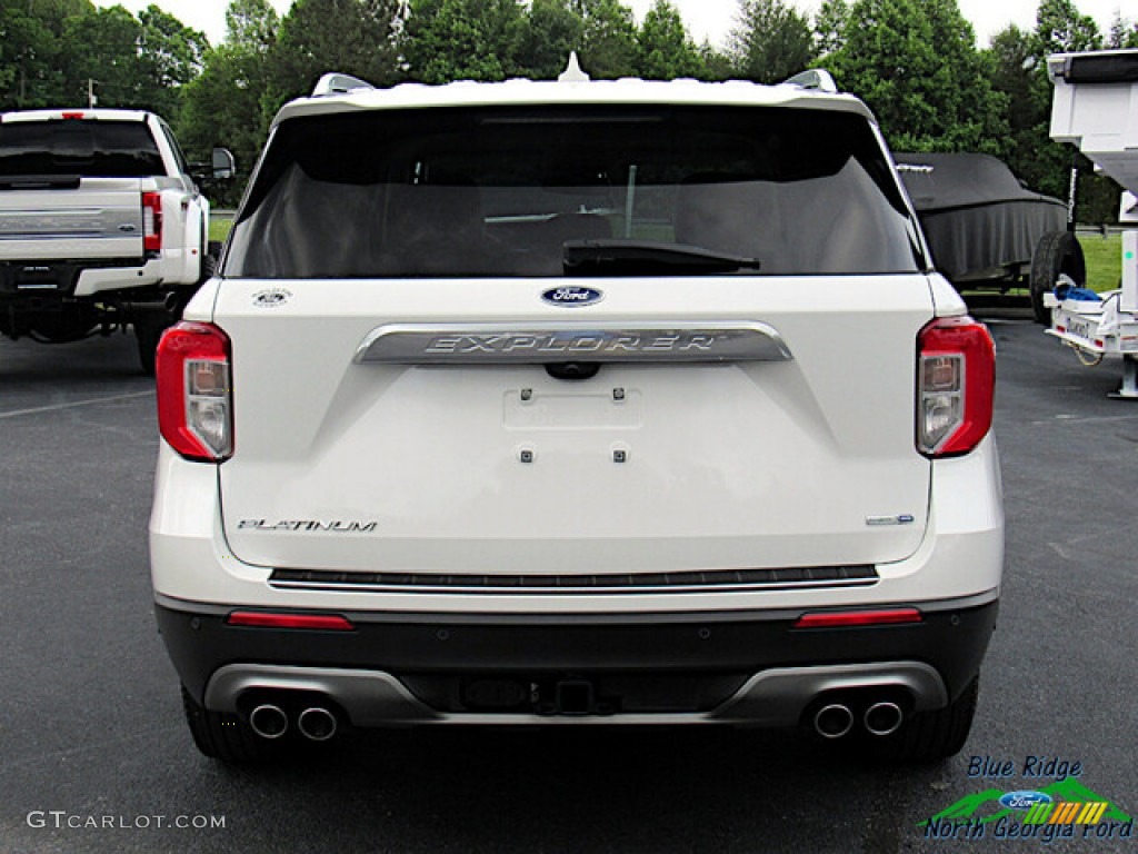 2020 Explorer Platinum 4WD - Star White Metallic Tri-Coat / Sandstone photo #4